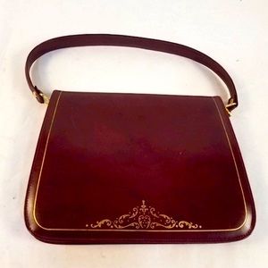 Rare Michelangelo Burgundy Leather Handbag